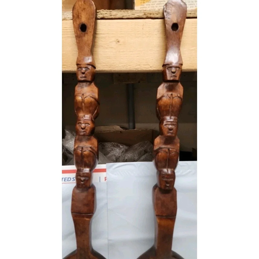 Vintage MCM Tiki Fork & Spoon‎ Wood Wall Decor 27